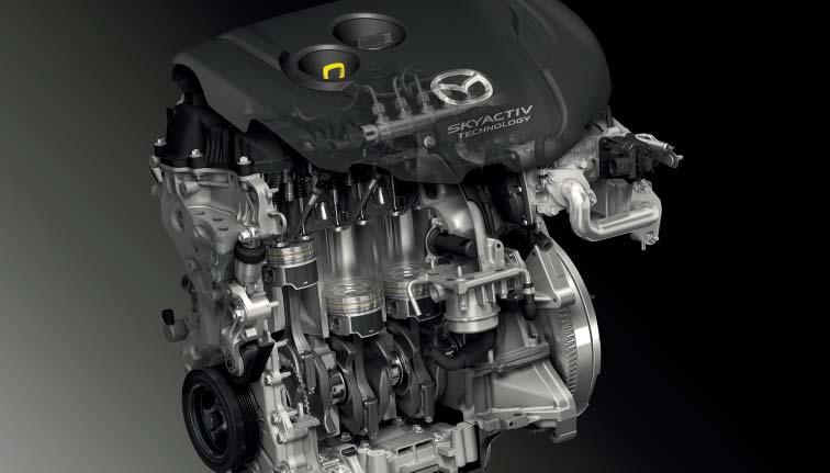 Den förbättrade SKYACTIV-TEKNIKEN fungerar felfritt för att ge en mjukare och mindre uttröttande körning samtidigt som den erbjuder