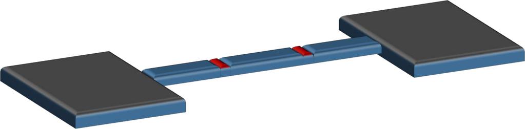 viii Figure 0.2: Svenska: Bilden visar en nanoskopisk ledare. En cylinder med diameter av storlelkording 10-100nm satt mellan två metallbitar (går rektanglar).