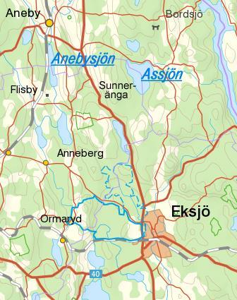 6.5. Anebysjön och Assjön Anebysjön och Assjön ligger söder respektive sydost om Aneby, se figur 15 nedan.