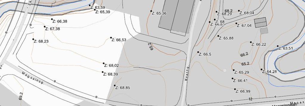 3 Topografi och tidigare markanvändning Detaljplaneområdet är relativt plant. Stor nivåskillnad finns mellan området för planerad bebyggelse och Lerälven.