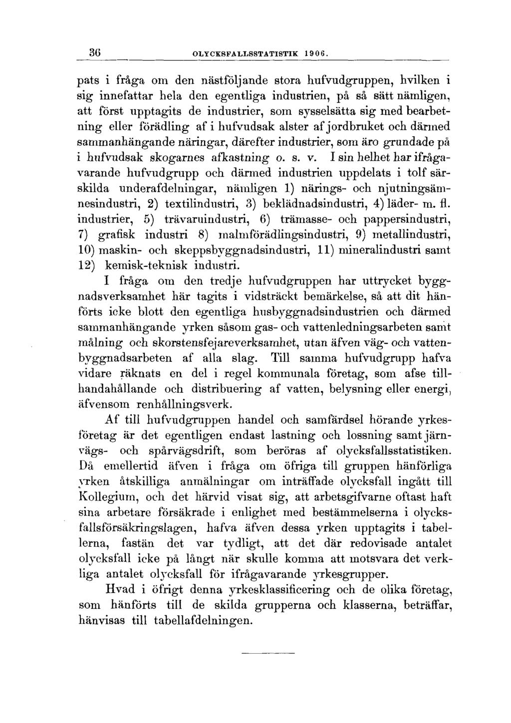 36 OLYCKSFALLSSTATISTIK 1906.