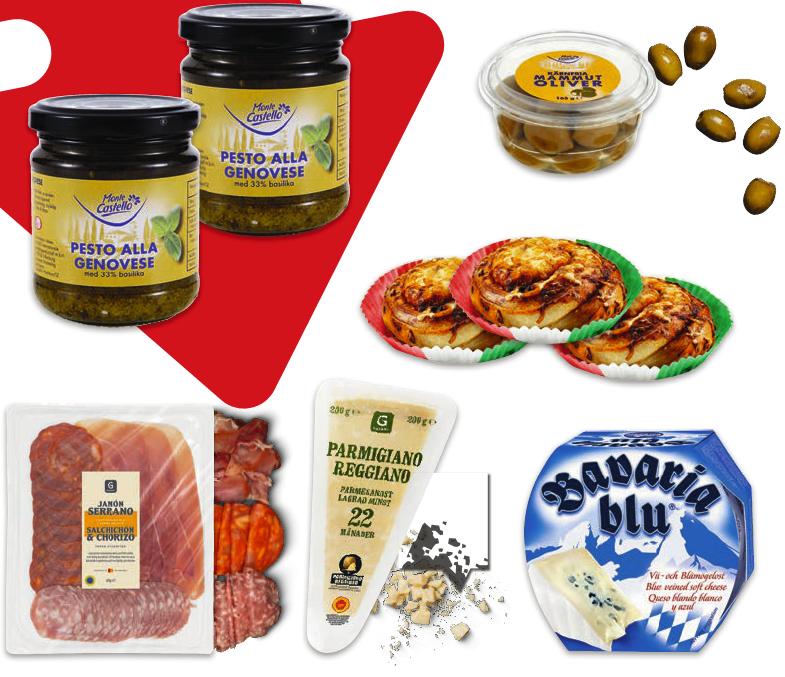 tomater Jämförpris 90:30-124:17 kr/kg PESTO GENOVESE MONTE CASTELLO 190g Jämförpris 52:63 kr/kg 3 FÖR 25 00 SPARA 4:70! 22 90 SPARA 4:00!