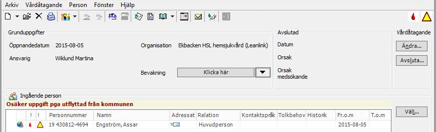 Bevakning Under bevakning ges möjlighet till egna påminnelser, dessa hamnar på skrivbordet under bevakningar.