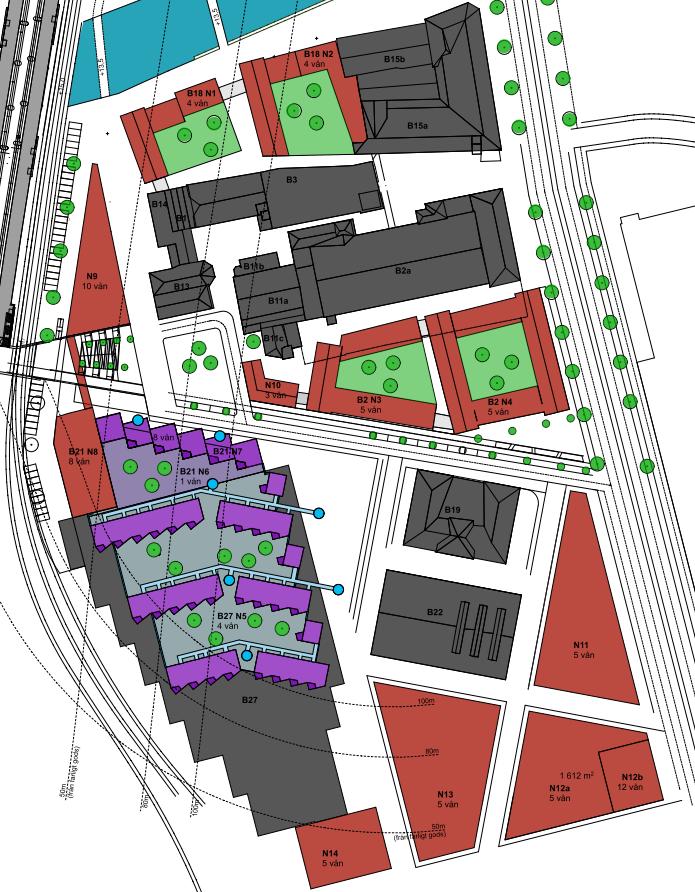 2.1 Planområdet Befintlig detaljplan medger industriverksamhet, men området innefattar i dagsläget även kontor, vårdcentral, bowlinghall, restauranger etc.
