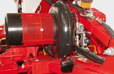 Högsta precision Fläkt Den stora fläkten drivs hydrauliskt och ger redan i mitten av varvtalsområdet ett högt luftflöde med mycket stabil gång utan sjungande ljud under arbetet.