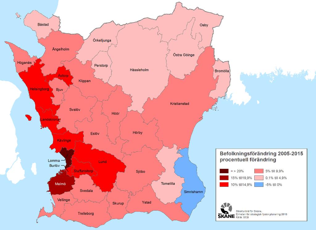 Befolkning och resande Demografi Skåne har i dagsläget drygt 1,3 miljoner invånare, som förväntas öka till cirka 1,5 miljoner invånare om tio år. Av befolkningen är 58 % 20-64 år och 19 % äldre än så.