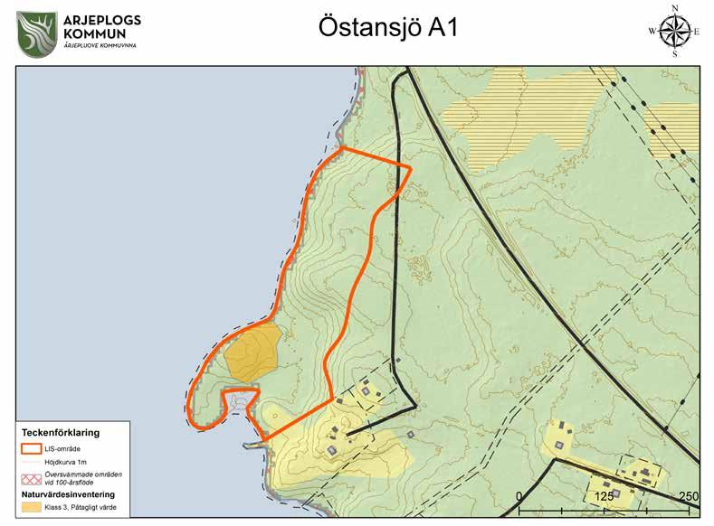 Östansjö (A1) Motiv Kompletterande och ny bebyggelse i attraktivt läge för att upprätthålla ett ekonomiskt och personellt underlag för kommersiell och offentlig service.