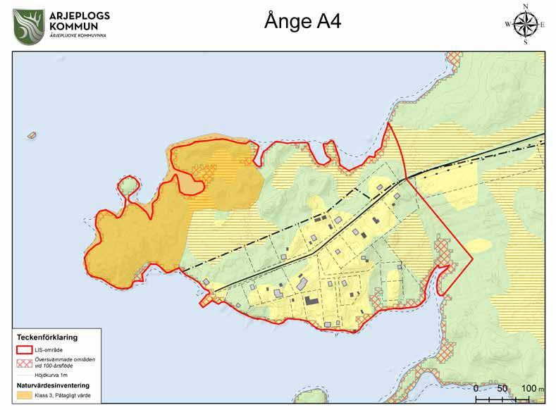 Ånge (A4) Motiv Kompletterande och ny bebyggelse i attraktivt läge för att upprätthålla ett ekonomiskt och personellt underlag för kommersiell och offentlig service.