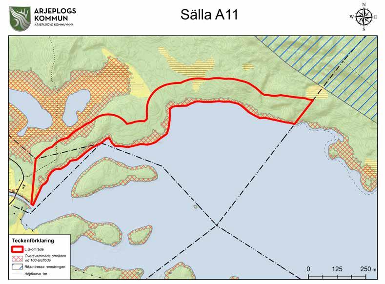 Sälla (A11) Motiv Kompletterande bebyggelse i attraktivt läge för att upprätthålla ett ekonomiskt och personellt underlag för kommersiell och offentlig service.
