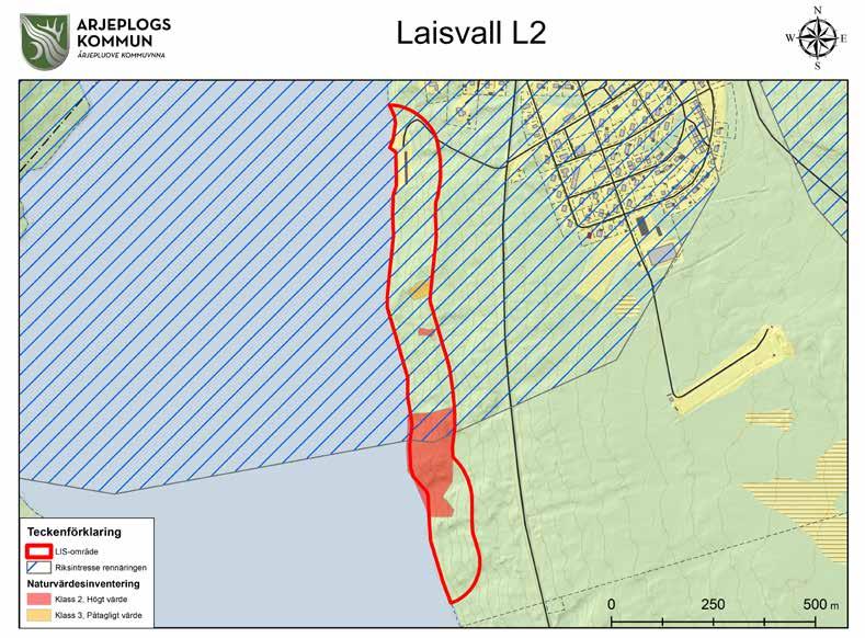 Laisvall (L2) Motiv Bebyggelse i attraktivt läge för att upprätthålla ett ekonomiskt och personellt underlagför kommersiell och offentlig service i Laisdalsbygden.