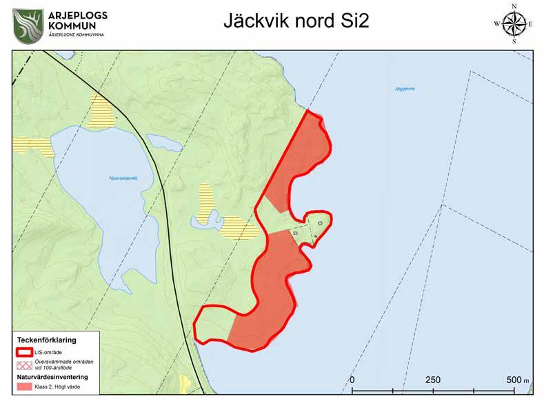 Jäkkvik Norr (Si2) Motiv Kompletterande och ny bebyggelse i attraktivt läge för att upprätthålla ett ekonomiskt och personellt underlag för kommersiell och offentlig service.