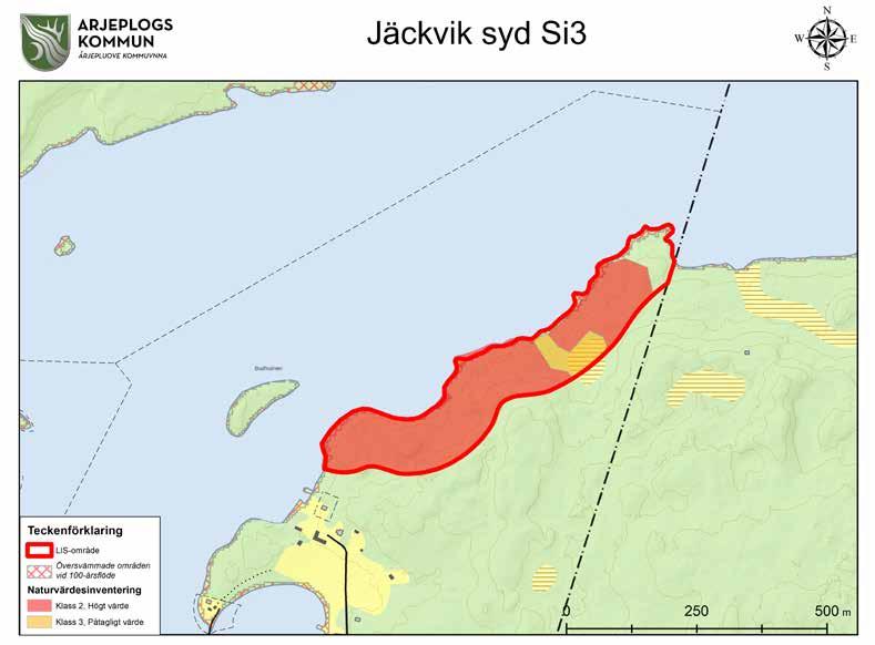 Jäkkvik Syd (Si 3) Motiv Kompletterande och ny bebyggelse i attraktivt läge för att upprätthålla ett ekonomiskt och personellt underlag för kommersiell och offentlig service.