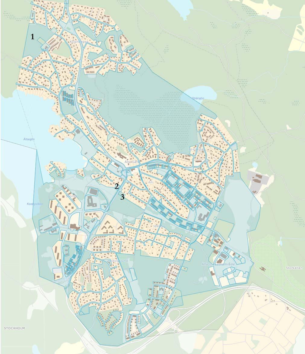 209 10 (20) Älta Nr Fastighet Markanvändning Kommundel Areal 1 ÄLTA 10:1 Planlagd allmän platsmark, park och natur. Naturreservat.