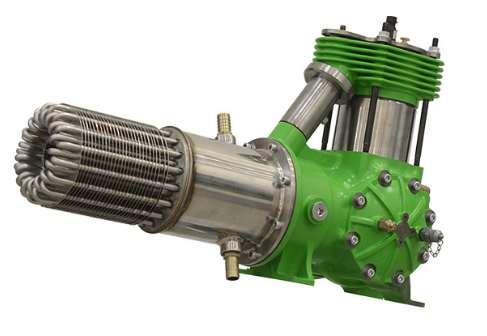 Småskalig stirlingteknik STIRLINGMOTOR V2-6TRX Hur fungerar den Inresol V2-6 Stirling motor är en "Varmluftsmotor" och skapar värme och effekt genom att utsätta värmarsektionen