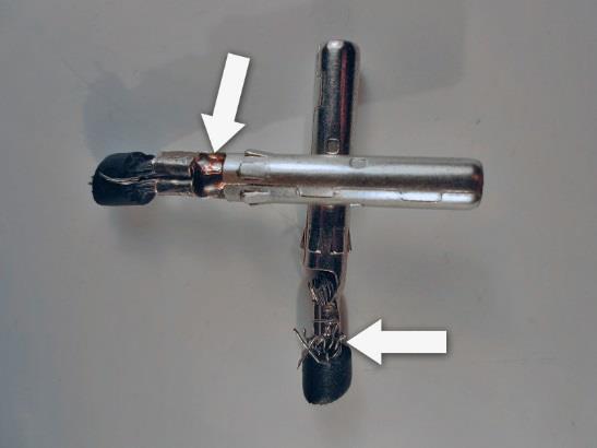 Felaktig krimpning av kabel mot kontaktstift Ej kompatibla don (olika tillverkare) Ej tillräcklig ihoptryckta kopplingar Sämre