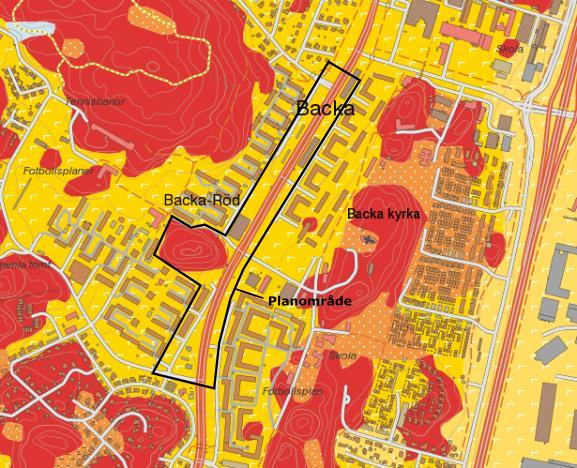 Figur 8. Jordartskarta Sveriges geologiska undersökning (SGU). Topologiskt underlag Lantmäteriet. Enligt jordartskartan är hela planområdet markerat som Postglacial finlera.