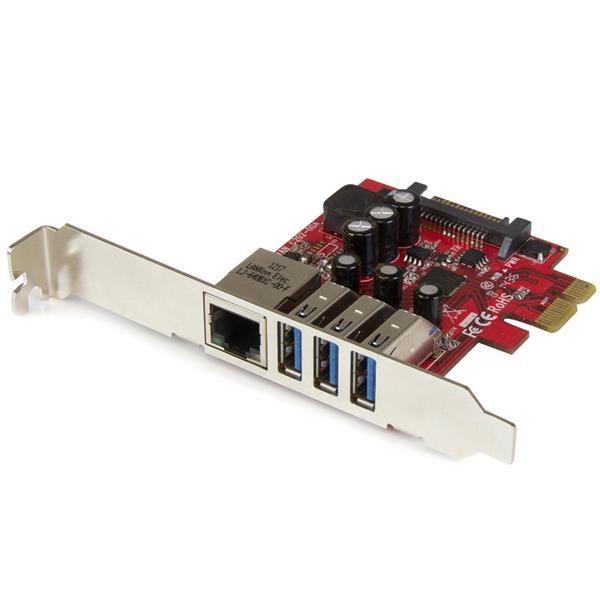 PCI Express USB 3.0-kort med 3 portar + Gigabit Ethernet Product ID: PEXUSB3S3GE Detta PCIe USB 3.0-kort samlar dina tilläggs- och nätverksanslutningar i en enda, skalbar lösning.