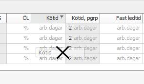 Kolumnen försvinner inte, utan placeras i en kolumn och en knapp längst till höger som heter Mer info: Vill du återplacera en kolumn som ligger i