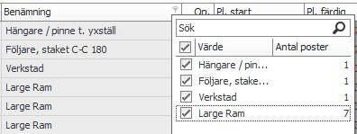 bort. Sök & hämta Snabbsök och Sök & hämta har slagits ihop till en funktion. En sökruta med olika flikar öppnas under aktuellt fält när du börjar skriva något eller när du trycker F4 för att söka.