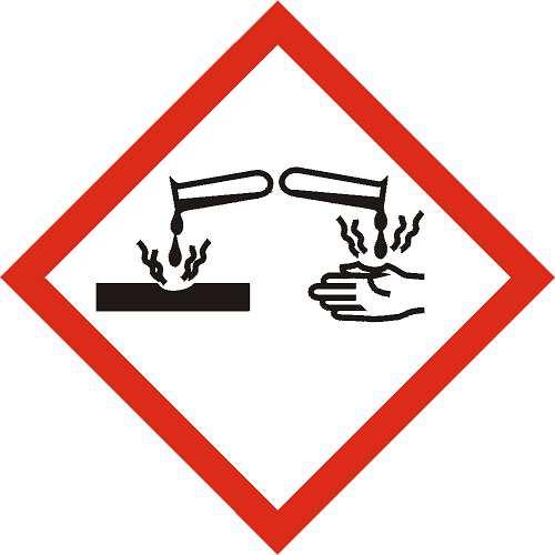 Faropiktogram: SÄKERHETSDATABLAD GHS05: Frätande GHS09: Miljöfarligt Sida: 2 Signalord: Skyddsangivelser: 2.3 Andra faror PBT: Fara P264: Tvätta händerna grundligt efter användning.