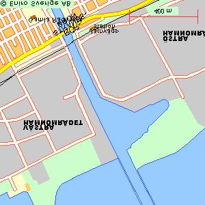 Karta över Lidköpings Hamn 1 Container för brännbart och icke brännbart