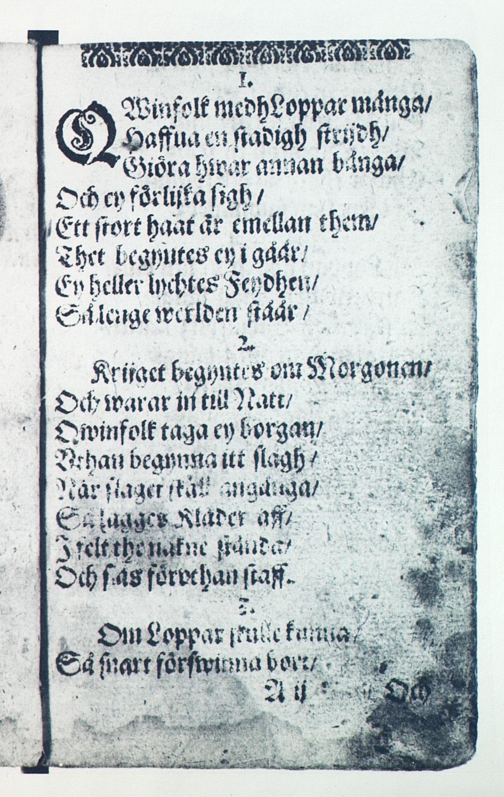 Winfelk mcdhloppar mänga/ Haffua m stadtgh sirydh/ Glöra hlvar ammn blnga/ OchcyförWäsigh/ Ett stort haat ar cmel!