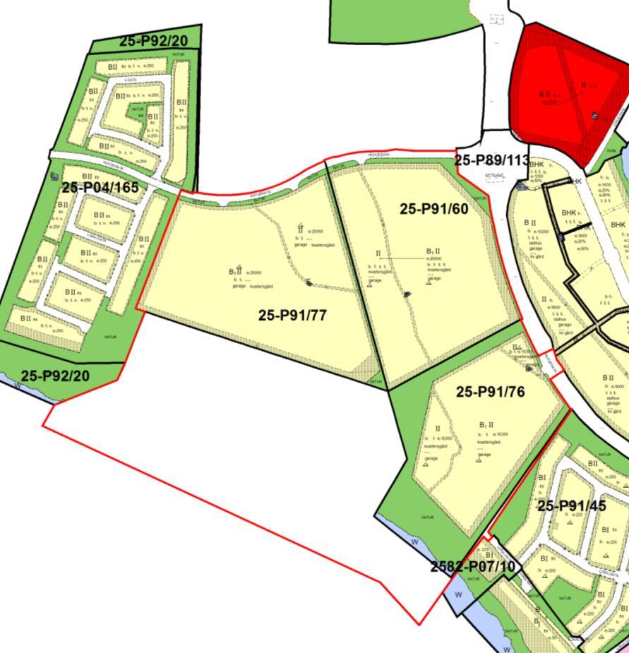 Detaljplan För aktuellt planområde gäller idag tre