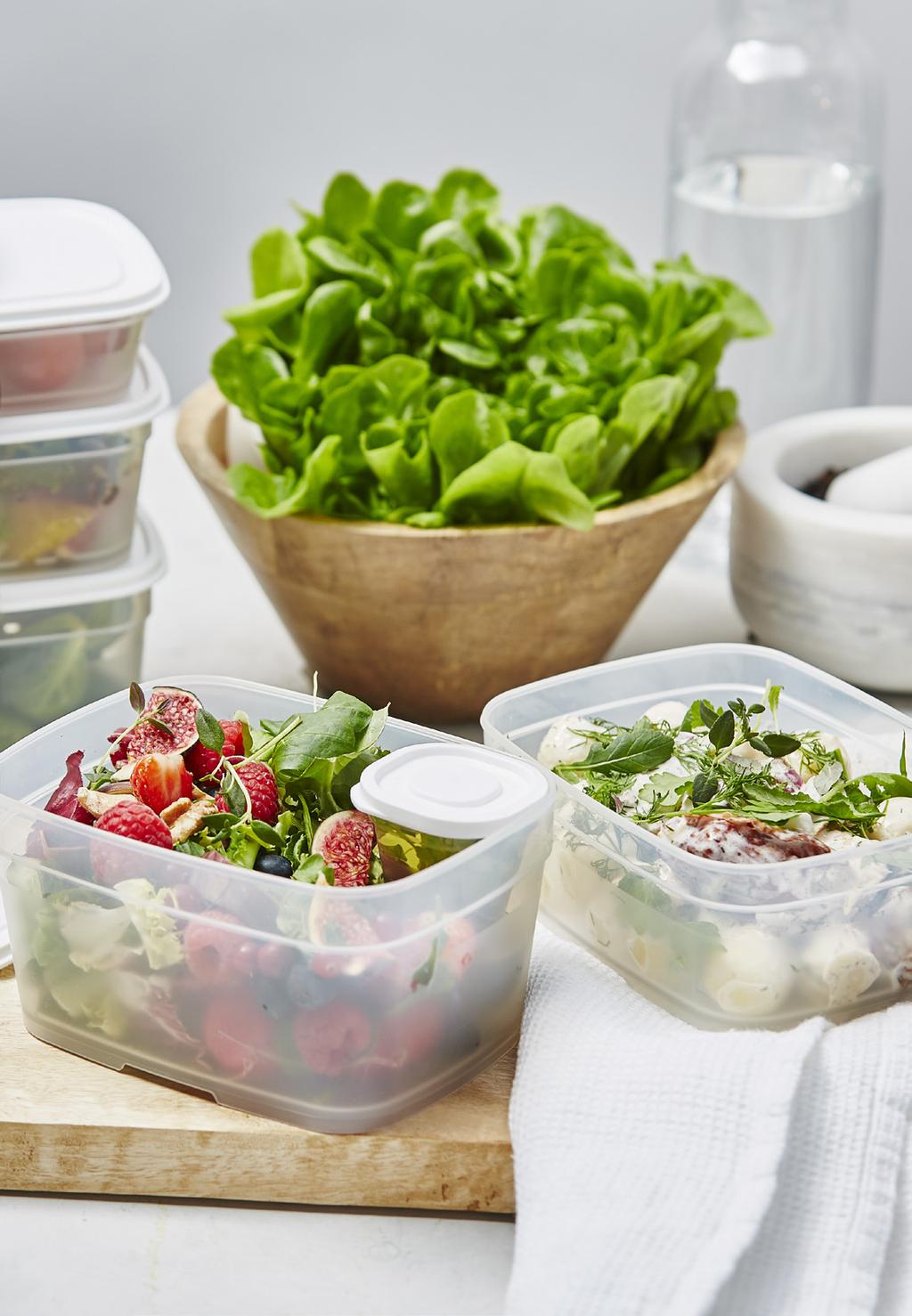 GastroMax MAT- FÖRVARING Lufttäta behållare håller maten färsk längre.