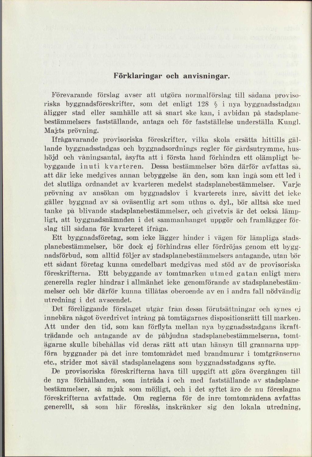 Förklaringar och anvisningar.