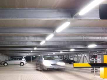 I nedan exempel har vi skissat ett förslag på hur man kan skapa en trygg och energieffektiv belysningsanläggning i ett garage.