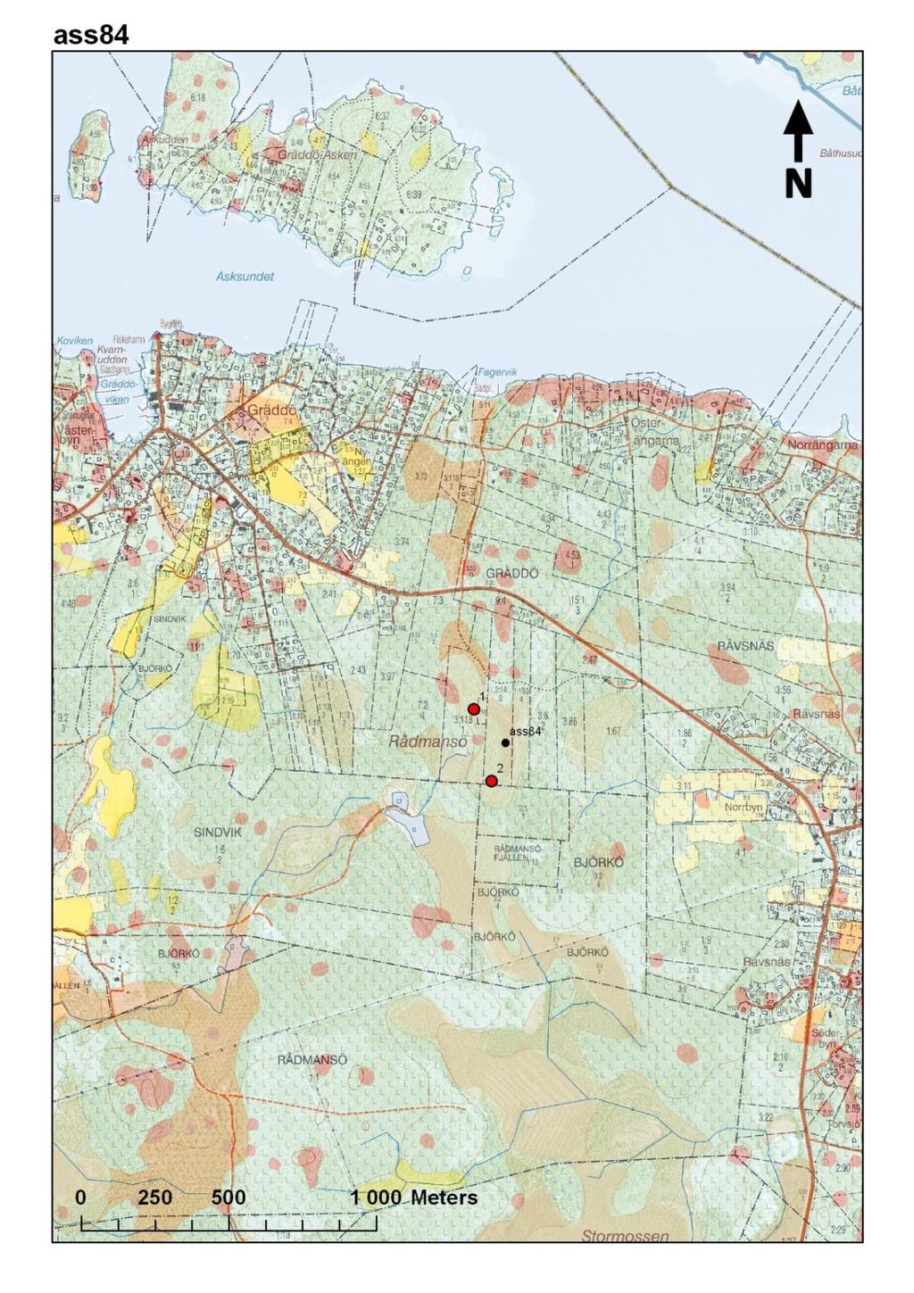 Appendix 3 En karta över Ass84 i skala 1:10000.