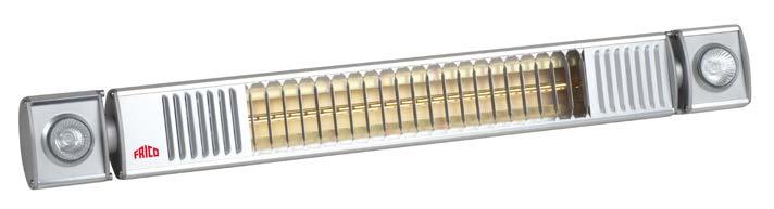 Med sin höga IP-klass är den dessutom lämplig att använda i riktigt fuktiga miljöer. Försedd med dubbla LED-spottar (2x3,5W) som kan roteras 180. Värme och ljus styrs individuellt.