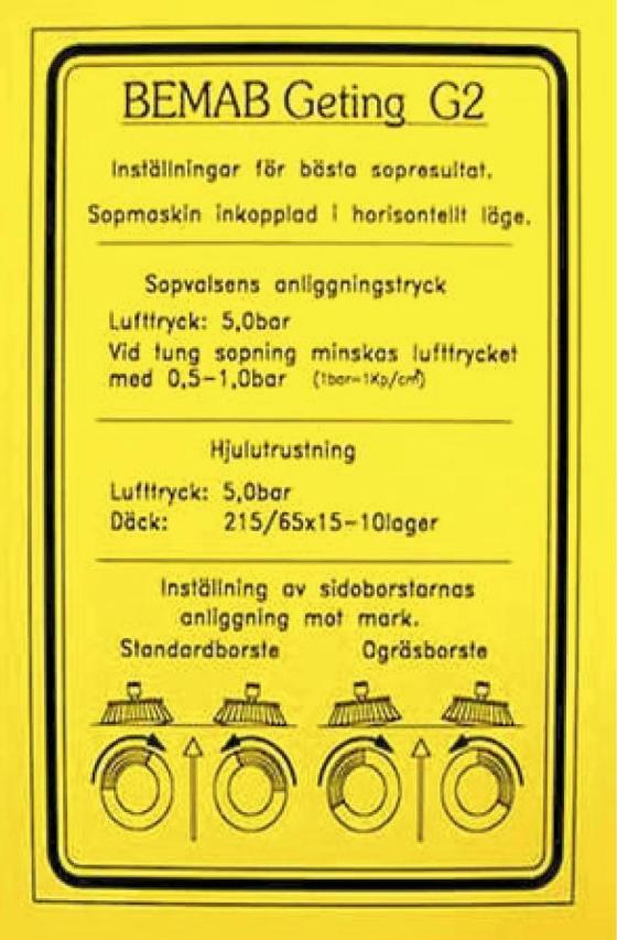 5.2 Inställning av borstar Sidoborstarnas inställning kontrolleras så att bästa möjliga resultat uppnås vid borstning.