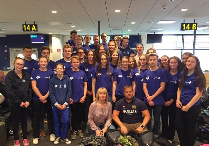 Tävling i Antwerpen, 27-29 maj Simmare som var kvalificerade till JSM/SM erbjöds en gemensam resa för att delta i