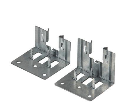 Vid montage av standardiserade dörrfoder kan även spikbleck användas som distansmått vid dosmontering. Regelfästena kan även monteras på plåtregel med skruv. 14 222 33 AS26.