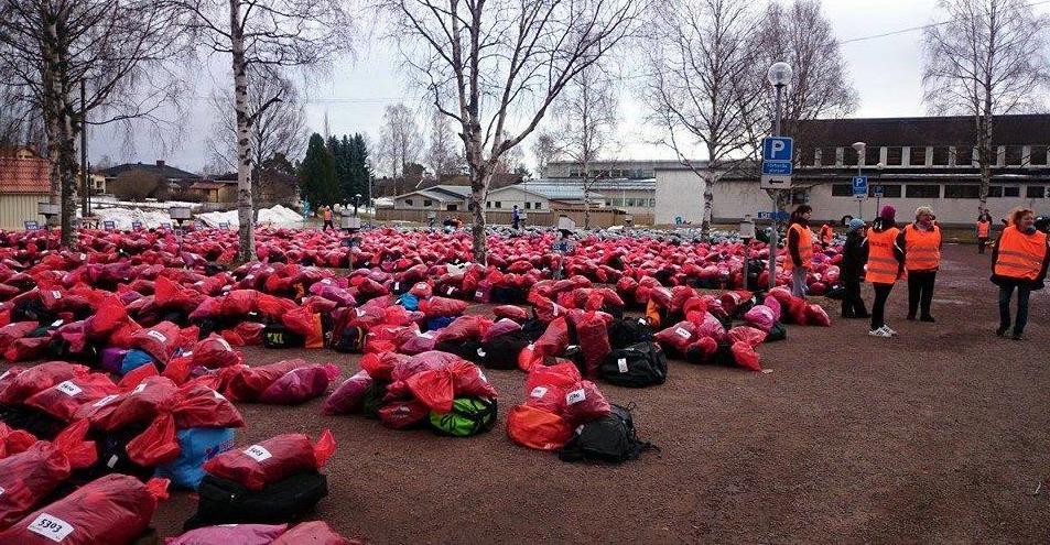 Vasaloppsarbetet gick oerhört lätt samtliga ryggsäckar placerades ut under en timme.