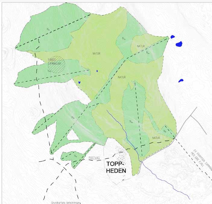 Gällande detaljplan för pister/liftar och den nya Yttre gräns för den nya detaljplan för pister och liftar Gällande detaljplan för det alpina-området togs fram som en direkt följd av