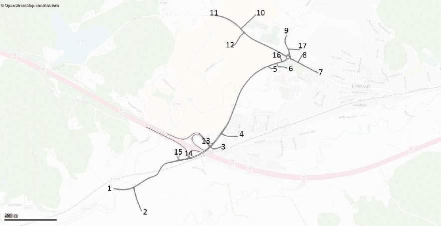 Figur 28. Trafikutredningen är gjord inför Dp Prästgårdsgärdet, Dp Fjällastorp och Dp Västra Forsa, men även för pågående/planerade utbyggnader inom t.ex.