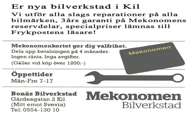 Obs! Mekonomens nya adress är: Allegatan 1, 665 32 KIL SKOG OCH ENTREPRENAD Allt från