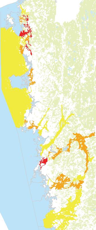 Fjordsystemet är känsligt för lokal tillförsel av näringsämnen till ytvattnet eftersom uppehållstiden för ytvattnet är tillräckligt långt för att tillåta sedimentation av den lokala produktionen till