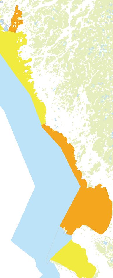 Snabbväxande makroalger Grunda vikar med hög utbredning av fintrådiga alger, är generellt sett ett problem i första hand i området från Varberg och norrut.