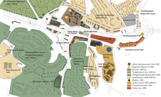 Alviks bebyggelseutveckling Alvik har liksom flera andra centrumbildningar i Stockholmstrakten ett högt hus, KFUM-huset strax nordväst om tunnelbanestationen vilket uppfördes 1961.
