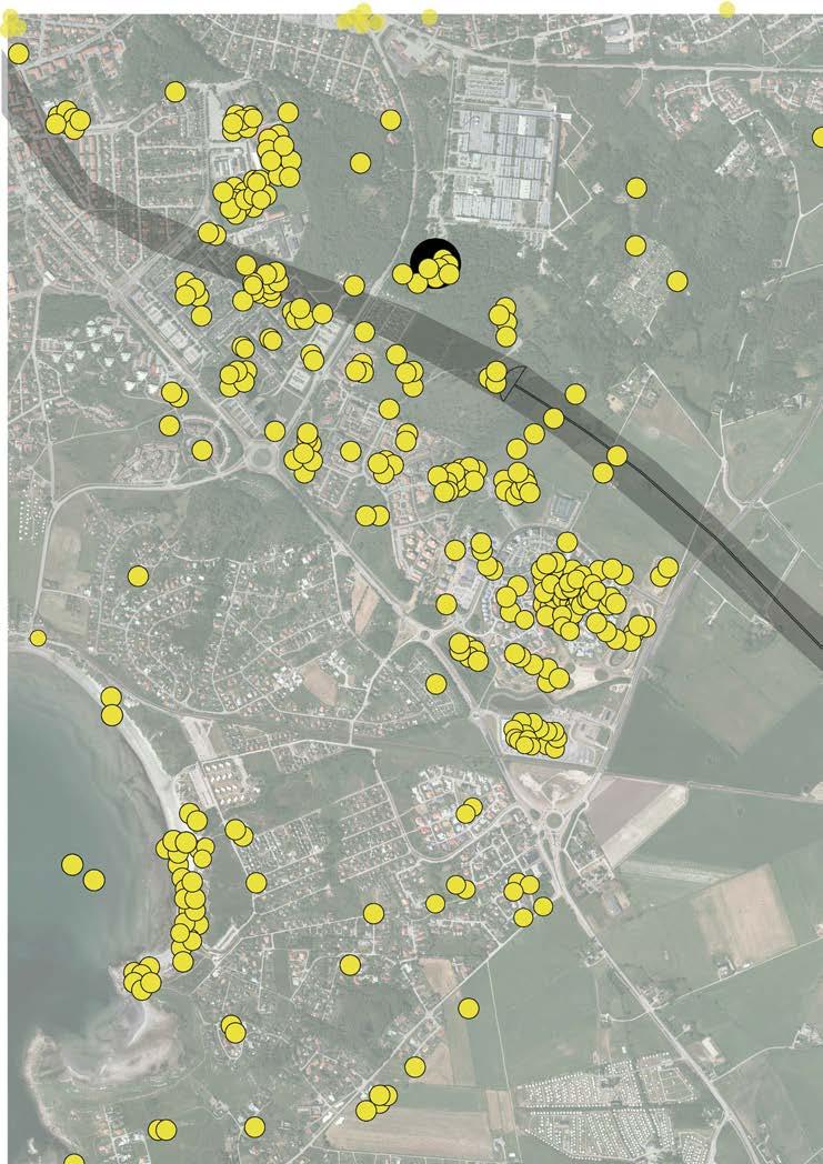 Varbergstunneln, Västkustbanan, Varberg-Hamra Barnkonsekvensanalys Kapitel 3- Nulägesbeskrivning 7. 8. 4. 19. 6. 12. 13. 20. 16. Almers skola 14. 5. 10. 9. 1. COOP FORUM 2. STRANDEN 3.