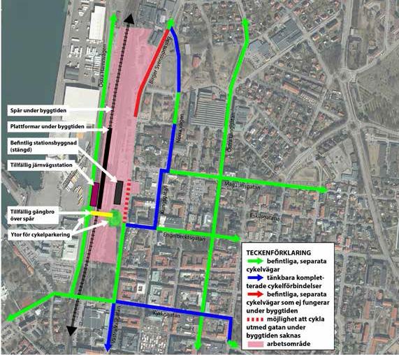 Varberg- Hamra Figur 17 Gångtrafiken under byggtiden kring
