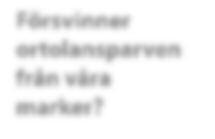 Föreningen Sörmlands Ornitologer 93 Kraftsamling för ortolansparven Försvinner ortolansparven från våra marker?