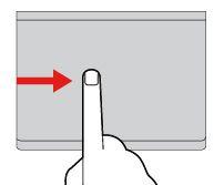 Svepa in och ut från den högra kanten Dölj snabbknapparna genom att svepa in och ut från styrplattans högerkant med ett finger.