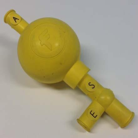 Mobiltelefoner och datorer hör inte hemma i labbsalen. Pipettera alltid med Peleusboll. Hur en Peleusboll fungerar Tryck inte in pipetten för långt!