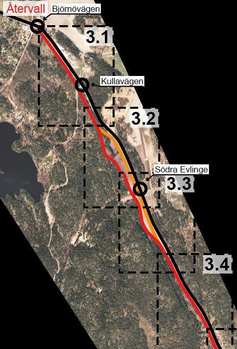 5 Förslag till sträckning, Återvall Långvik Här presenteras förslaget kortfattat huvudsakligen i text, medan bilagorna visar förslaget i sin helhet i planskisser.