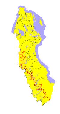 Sverige Kartan visar objektens totalyta (land+vatten).