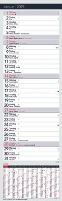 Bordskalendrar/Musmatta Stor Bordskalender Tolv månadsblad. Årsöversikt längst ned.